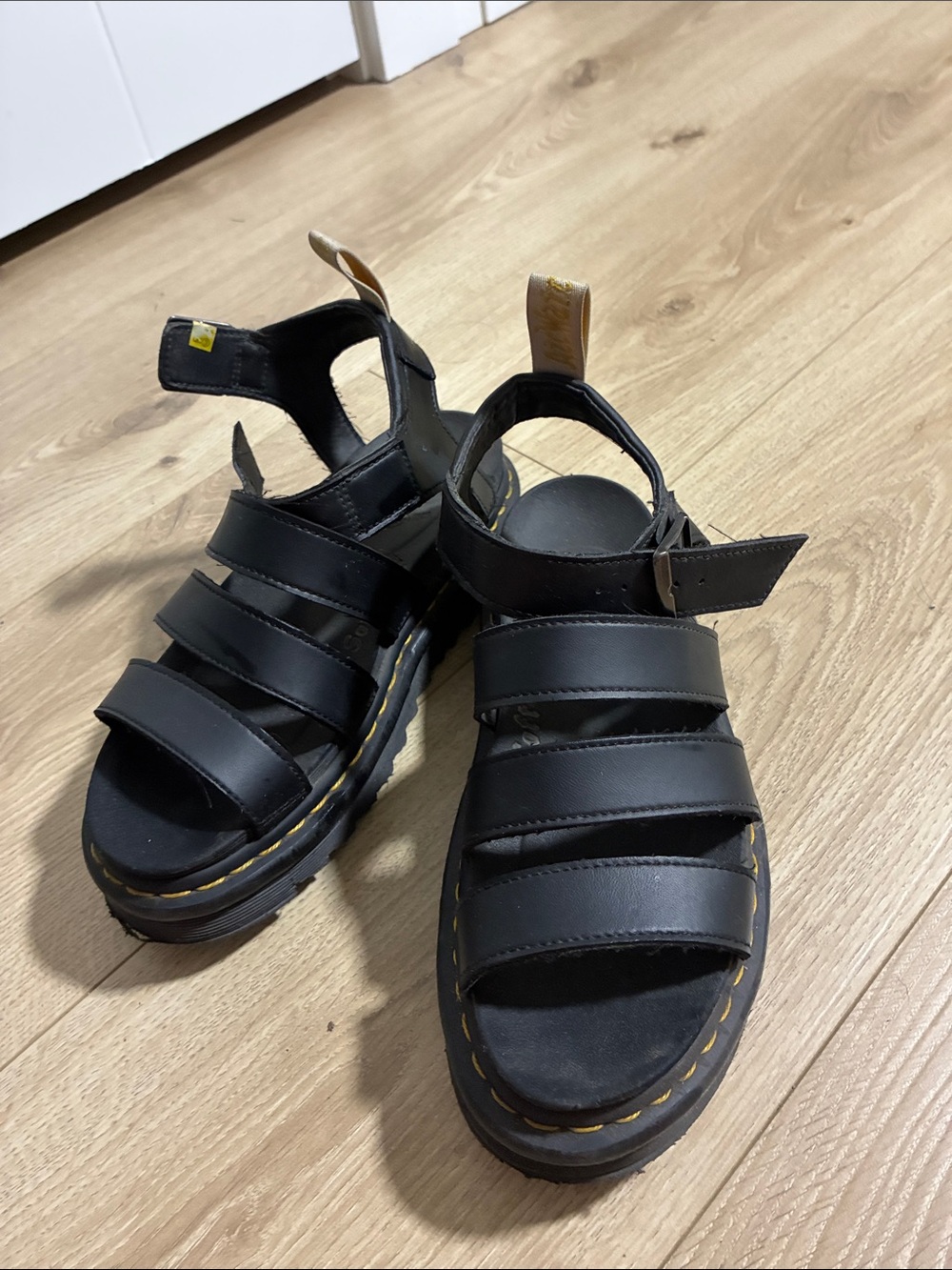 Dr martens Black Leather Strappy womens Sandals - Classic Casual Style